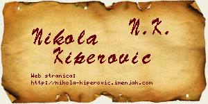 Nikola Kiperović vizit kartica